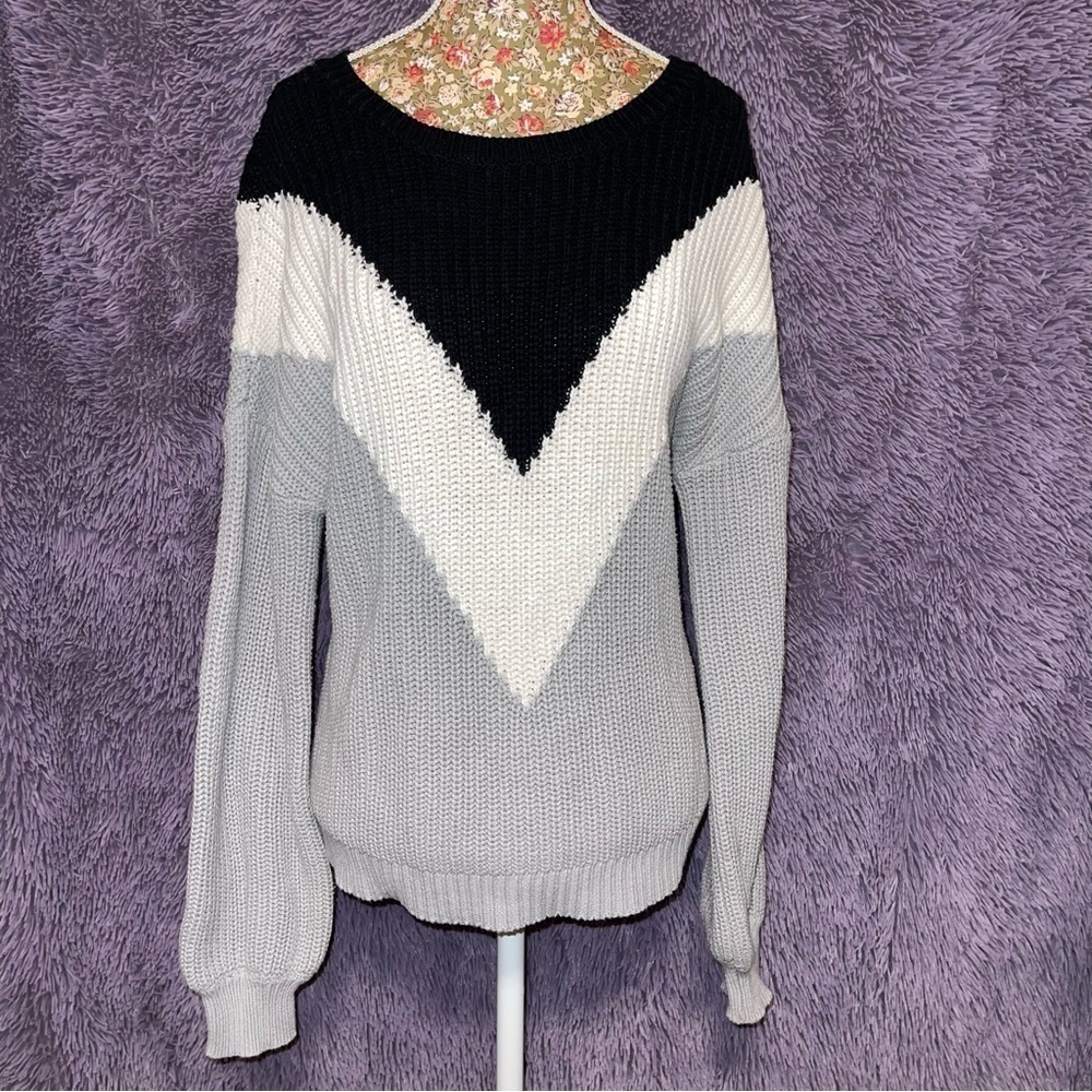 Time And Tru Asyoly Color Block Sweater - image 3
